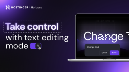 Hostinger Horizons: No-code speed meets text editing freedom